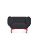 Fauteuil gris 13 SEGMENT Prostoria, pieds rouges