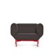 Fauteuil marron 21 SEGMENT Prostoria, pieds rouges