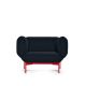 Fauteuil noir 14 SEGMENT Prostoria, pieds rouges