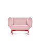 Fauteuil rose 19 SEGMENT Prostoria, pieds rouges