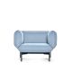 Fauteuil bleu ciel 38 SEGMENT Prostoria, pieds noirs