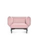 Fauteuil rose 19 SEGMENT Prostoria, pieds noirs