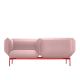 Causeuse canapé 2 places rose 19 SNAKE SEGMENT Prostoria, pieds rouges