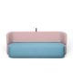 Canapé 3 places convertible REVOLVE Prostoria, assise bleu azur 20, dossier rose 19