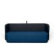 Canapé 3 places convertible REVOLVE Prostoria, assise bleu 15, dossier noir 14
