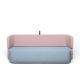 Canapé 3 places convertible REVOLVE Prostoria, assise bleu ciel 38, dossier rose 19