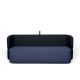 Canapé 3 places convertible REVOLVE Prostoria, assise bleu denim 42, dossier noir