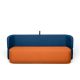 Canapé 3 places convertible REVOLVE Prostoria, assise orange 05, dossier bleu 15