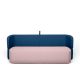 Canapé 3 places convertible REVOLVE Prostoria, assise rose 19, dossier bleu 15