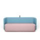 Canapé 3 places convertible REVOLVE Prostoria, assise rose 19, dossier bleu azur 20