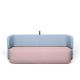 Canapé 3 places convertible REVOLVE Prostoria, assise rose 19, dossier bleu ciel 38