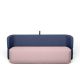 Canapé 3 places convertible REVOLVE Prostoria, assise rose 19, dossier bleu denim 42