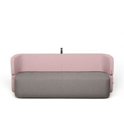 Canapé 3 places convertible REVOLVE Prostoria, assise taupe 02, dossier rose 19