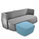 Pouf repose-pied azur 20 et canapé convertible REVOLVE Prostoria