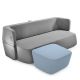 Pouf repose-pied bleu ciel 38 et canapé convertible REVOLVE Prostoria