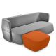 Pouf repose-pied orange 05 et canapé convertible REVOLVE Prostoria