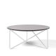 Table basse de salon POLYGON Prostoria, pied blanc et plateau gris clair