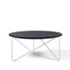 Table basse de salon POLYGON Prostoria, pied blanc et plateau gris foncé