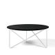 Table basse de salon POLYGON Prostoria, pied blanc et plateau noir