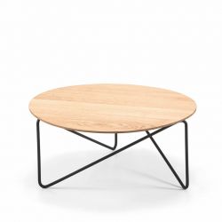 Table basse plateau frêne POLYGON Prostoria, pied noir