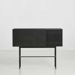 Buffet bas ARRAY Woud, finition chêne laqué noir