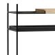 Étagère basse TRAY Woud, 2 étagères chêne teinté noir, 1 petite étagère plateau en chêne blanchi