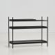 Étagère basse TRAY Woud, 2 étagères chêne teinté noir, 1 petite étagère plateau en chêne teinté noir
