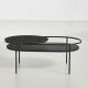 Table salon ovale VERDE Woud, plateau marbre noir