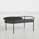 Table salon ovale VERDE Woud, plateau marbre noir
