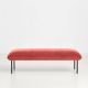 Banc long NAKKI OTTOMAN Woud, tissu Step rouge capucine