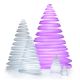 Sapin design lumineux CHRISMY hauteur 2m Vondom, lumière LED RVB avec lampes sapins de hauteurs variées