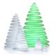 Sapin design lumineux CHRISMY hauteur 2m Vondom, lumière LED RVB avec lampes sapins de hauteurs variées