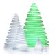 Sapin design lumineux CHRISMY hauteur 2m Vondom, lumière LED RVB avec lampes sapins de hauteurs variées