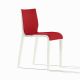 Chaise rembourrée NASSAU 533 M Metalmobil, chassis blanc, tissu Go-Couture rouge