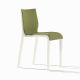 Chaise rembourrée NASSAU 533 M Metalmobil, chassis blanc, tissu Go-Couture vert olive