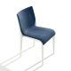 Chaise rembourrée NASSAU 533 M Metalmobil, chassis blanc, tissu Medley bleu turquin