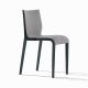 Chaise rembourrée NASSAU 533 M Metalmobil, chassis anthracite, tissu Go-Couture blanc