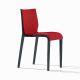 Chaise rembourrée NASSAU 533 M Metalmobil, chassis anthracite, tissu Go-Couture rouge
