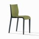 Chaise rembourrée NASSAU 533 M Metalmobil, chassis anthracite, tissu Go-Couture vert olive