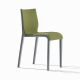 Chaise rembourrée NASSAU 533 M Metalmobil, chassis gris petit-gris, tissu Go-Couture vert olive