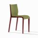 Chaise rembourrée NASSAU 533 M Metalmobil, chassis marsala, tissu Go-Couture vert olive