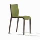 Chaise rembourrée NASSAU 533 M Metalmobil, chassis moka, tissu Go-Couture vert olive