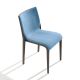 Chaise rembourrée NASSAU 533 M Metalmobil, chassis moka, tissu Medley bleu ciel