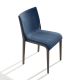 Chaise rembourrée NASSAU 533 M Metalmobil, chassis moka, tissu Medley bleu turquin