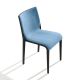 Chaise rembourrée NASSAU 533 M Metalmobil, chassis noir, tissu Medley bleu ciel