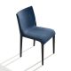 Chaise rembourrée NASSAU 533 M Metalmobil, chassis noir, tissu Medley bleu turquin