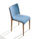 Chaise rembourrée NASSAU 533 M Metalmobil, chassis terre de Sienne, tissu Medley bleu ciel