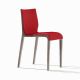 Chaise rembourrée NASSAU 533 M Metalmobil, chassis tourterelle, tissu Go-Couture rouge