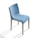 Chaise rembourrée NASSAU 533 M Metalmobil, chassis tourterelle, tissu Medley bleu ciel