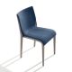 Chaise rembourrée NASSAU 533 M Metalmobil, chassis tourterelle, tissu Medley bleu turquin